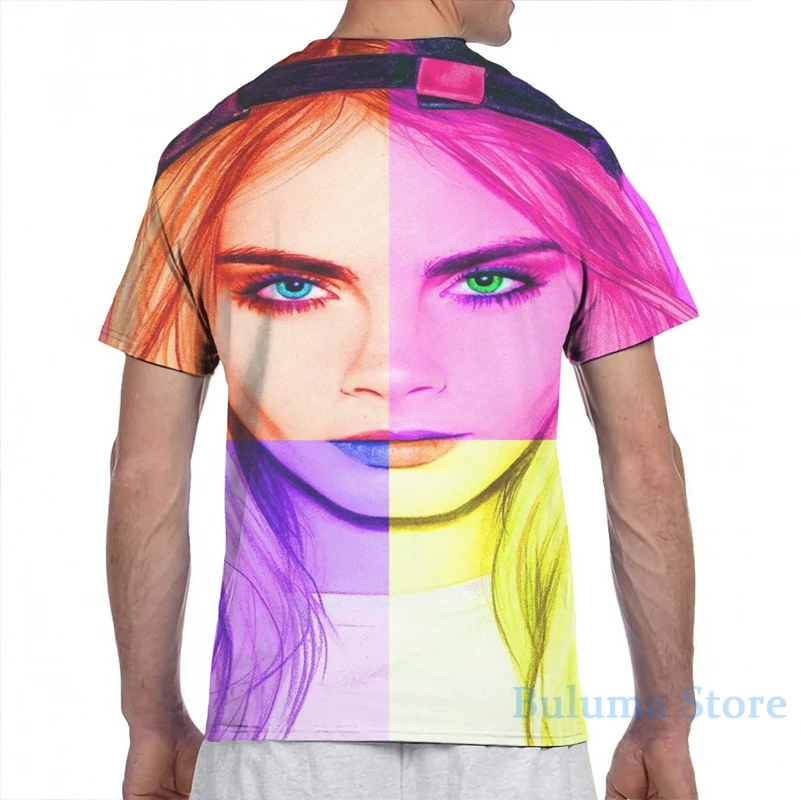 Мужская футболка с принтом Кара Delevingne POP sherbet модная женская со сплошным топы для