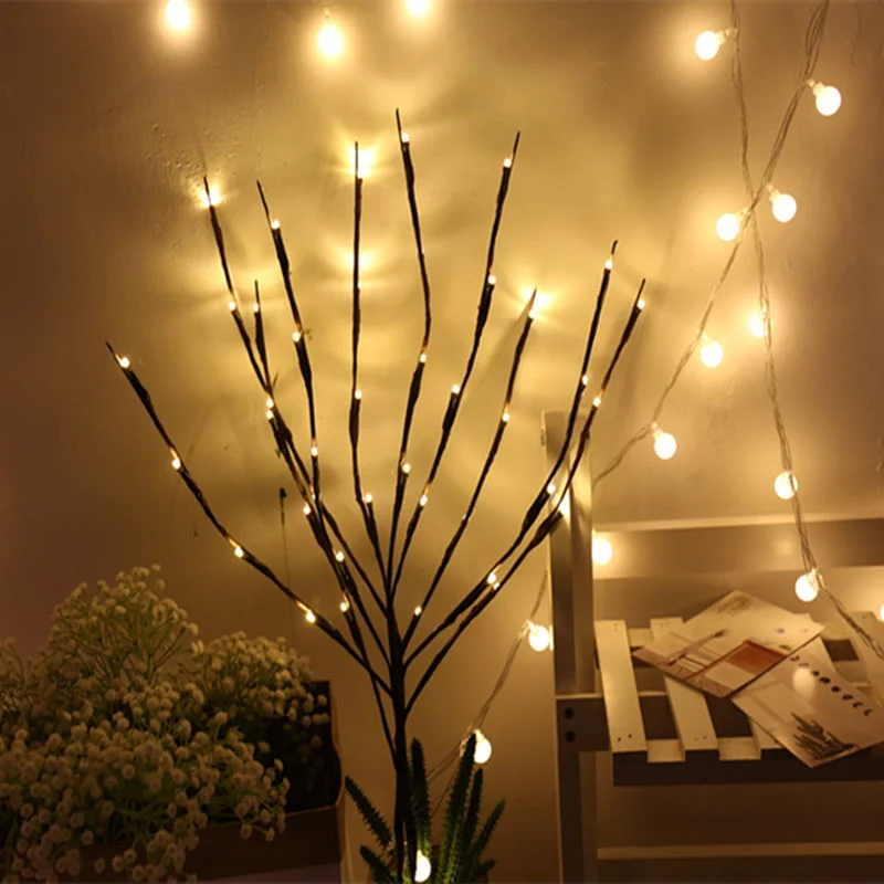 

LED Willow Branch Lamp Floral Lights 20 Bulbs Decorations For Home Christmas Party Garden Wedding Birthday Valentine' Day Gift