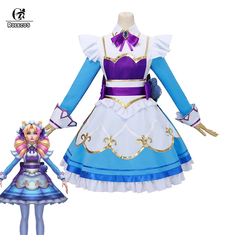 

ROLECOS Game LOL Cafe Cutie Gwen Cosplay Costume Seamstress Gwen Battle Lolita Dress Daily Uniform Halloween Women Dress