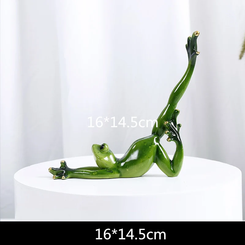 Stretch Frog VILEAD больше размеров смолы Йога фигурки лягушек скандинавский сад ремесленные украшения крыльцо магазин украшение с животными для дома аксессуары - Цвет: Stretch Frog