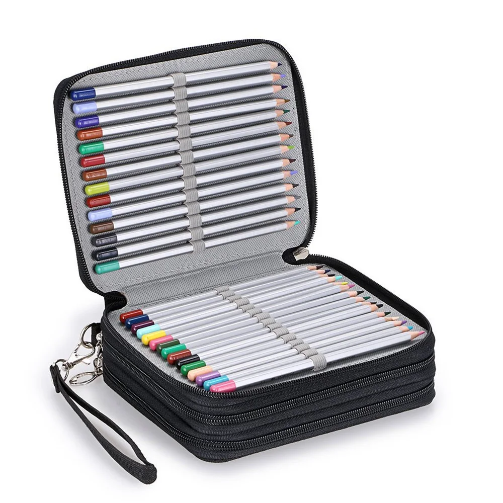 Тканевый чехол для карандашей с 72 отверстиями большой школьный пенал большим