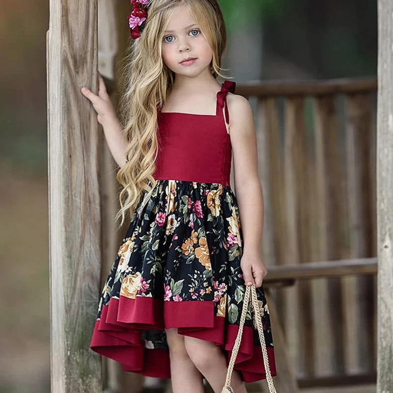 Beenira Girl Dress 2020 Palace Style Children Long tail Party Plaid flying Sleeve Kids Summer Girls Princess | Детская одежда и