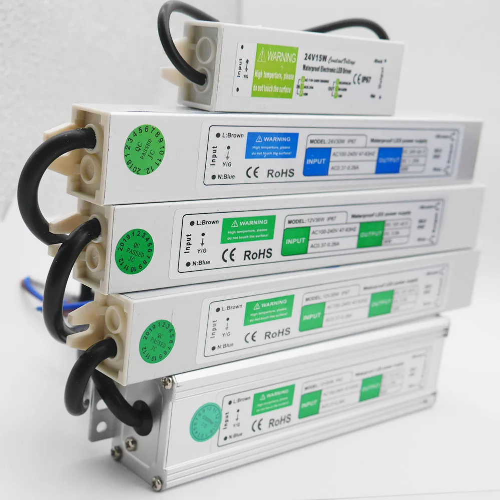 Водонепроницаемый светодиодный трансформатор ip67 постоянного тока/24 В 10 Вт/20 Вт/30