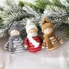 Рождественская шерстяная кукла Snowmans, подвесные украшения на рождественскую елку, плюшевая подвеска, рождественские украшения, новогодний декор 2022