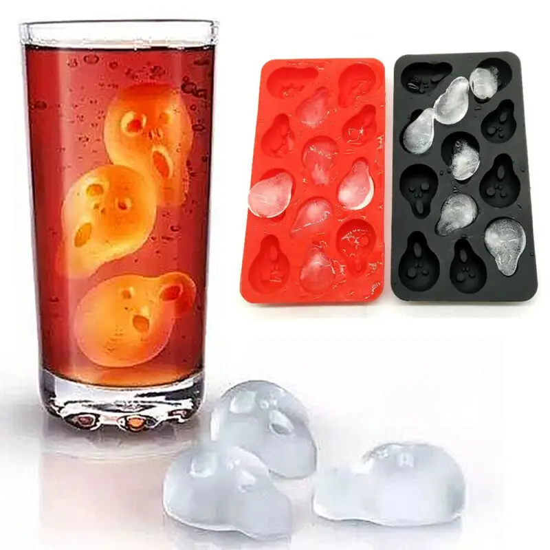 

Ice Cube Maker Skull Shape Chocolate Mould Ice Cream DIY Tool Whiskey Wine Cocktail Ice Cube 3D Silicone Mold