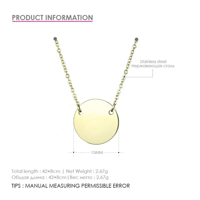 Женское Ожерелье из нержавеющей стали F.I.N.S ожерелье трех тонов в Корейском стиле