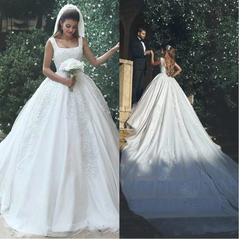 

Элегантное мусульманское кружевное свадебное платье 2020 с открытой спиной бальное платье принцессы Свадебные платья Robe De Mariee Mariage Vestidos De Novia