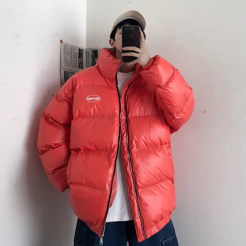 Liketkit 2019 зимнее пальто с пузырьками для мужчин одноцветное яркое серебряное