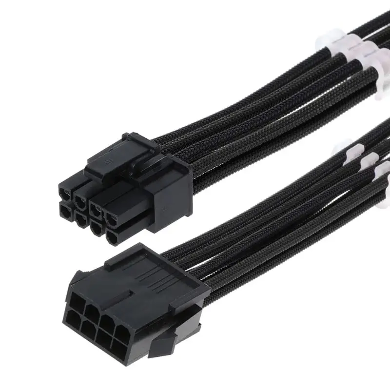 30 см/40 см Черный GPU PCI-E 8 Pin (6pin + 2pin) штекер-гнездо удлинитель питания кабель для ПК