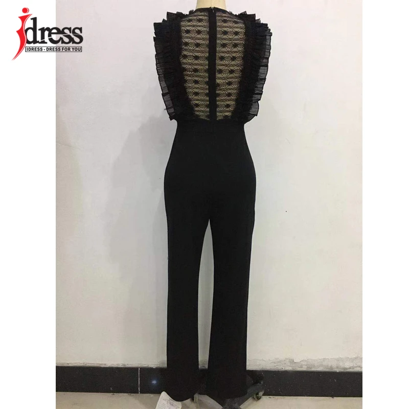 IDress женский комбинезон новый 2019 широкие ноги длинный сексуальный кружева без