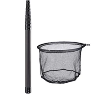 hot high quality carbon fishing net fish landing hand net foldable collapsible telescopic pole handle fishing tackle