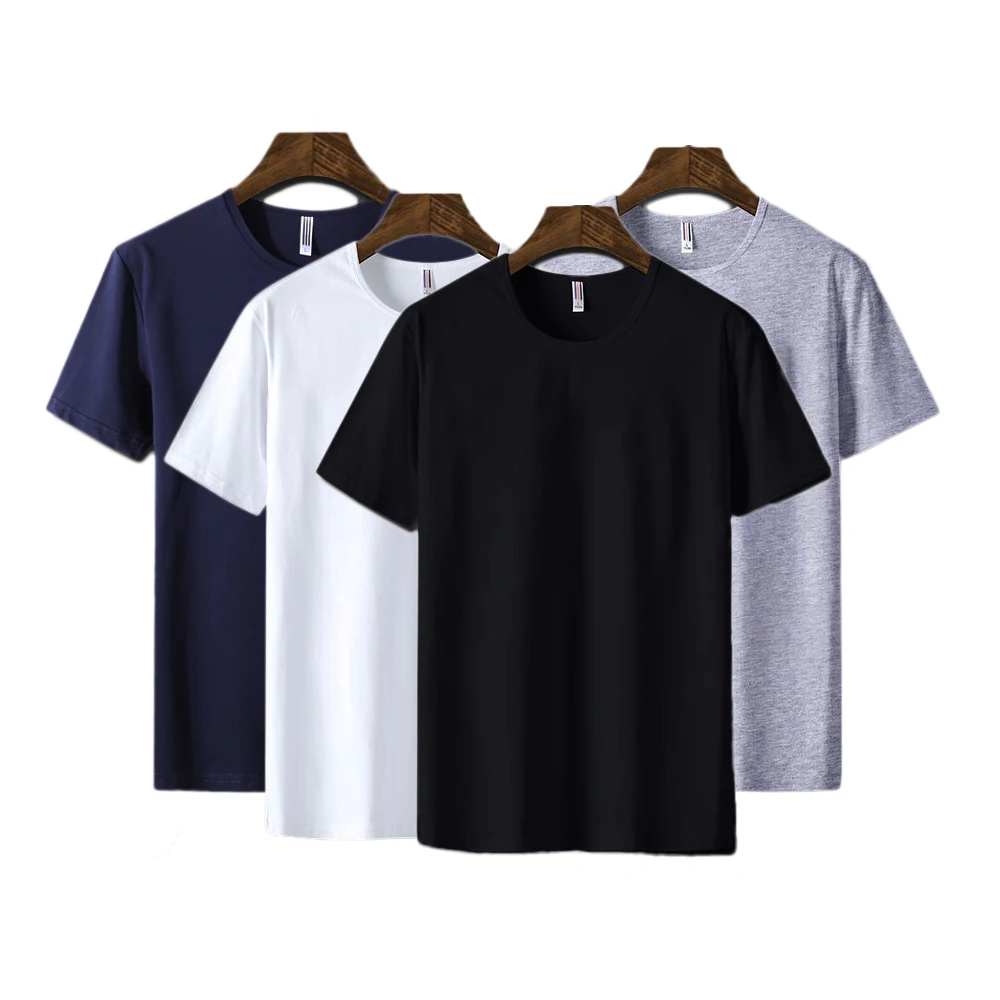 

Summer T shirt Men Cotton Cool Short Sleeve Pure Tee Fashion T-shirt New Arrival Men's Pullover Tops Casual Solid Clothes 4XL 95