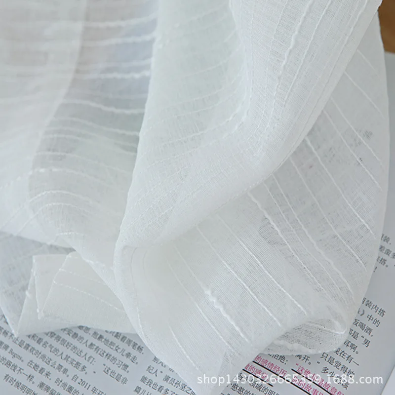 Современный белый тюль полосатые шторы для Гостиная украшения в Корейском стиле