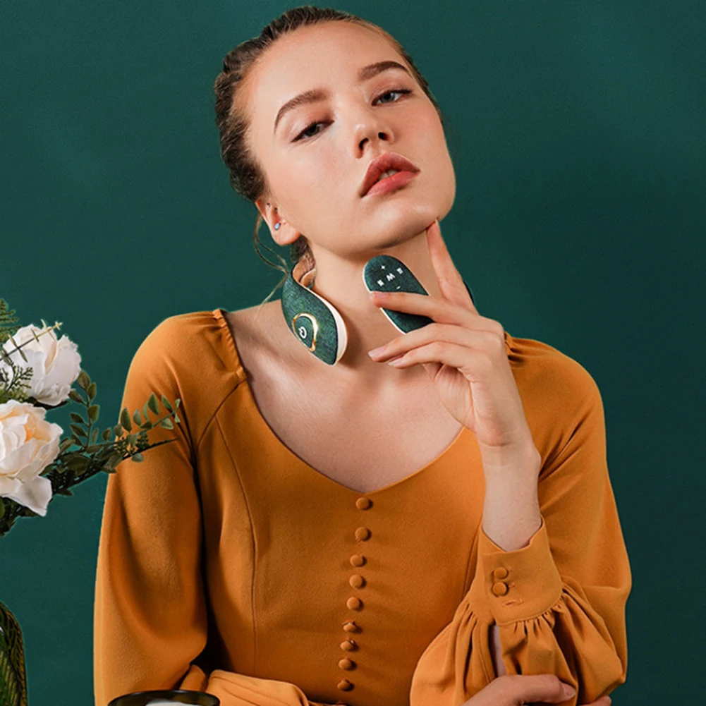 

Cervical Spine Pulse Massager Hot Compress Muscle Relaxation Electric Neck Massager Multifunction Health Care Equipment