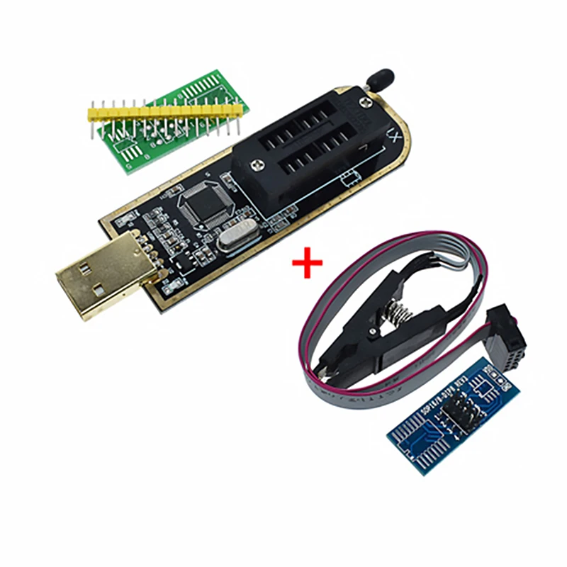 Программатор EEPROM CH341A XTW100 24 25 и пружинный зажим SOIC8 SOP8 для 93CXX / 25CXX/24CXX USB-модуль