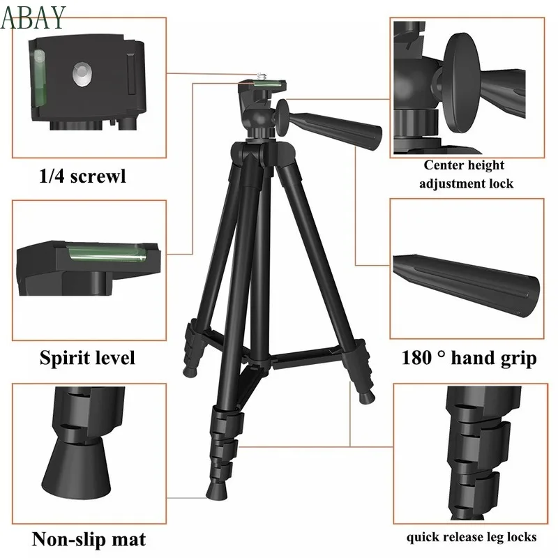 Кольцевой светодиодный светильник для селфи со штативом и USB подсветкой