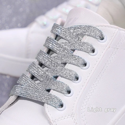 Colorido sapatos planos cadarços de moda glitter chaços para tênis atléticos tênis sapatos de bota 1 cm de largura sordings 20 cor 20 cor