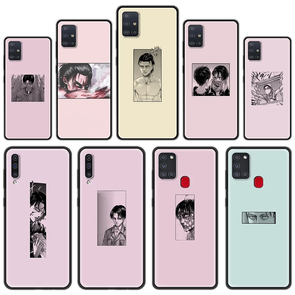 

Silicone Soft TPU Shell for Samsung Galaxy A10 A50 A70 A40 Luxury Phone Case A10S A20 A20E A30S Cover Attack On Titan Anime