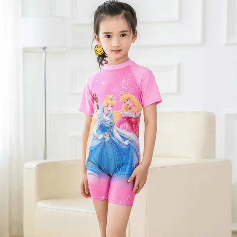 Слитный купальник для мальчиков и девочек купальный костюм с мультяшным принтом