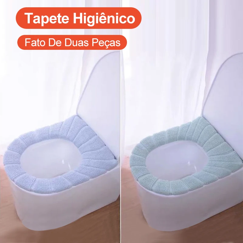 

2 Pcs Nordic Style Toilet Mat Household Toilet Seat Winter Thickened Toilet Seat Universal Closestool Cushion Washable
