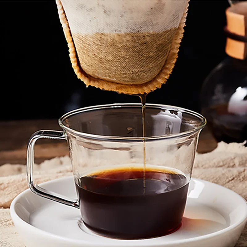 MICCK прочные многоразовые хлопковые фланелевые фильтры воронка фильтр для кофе