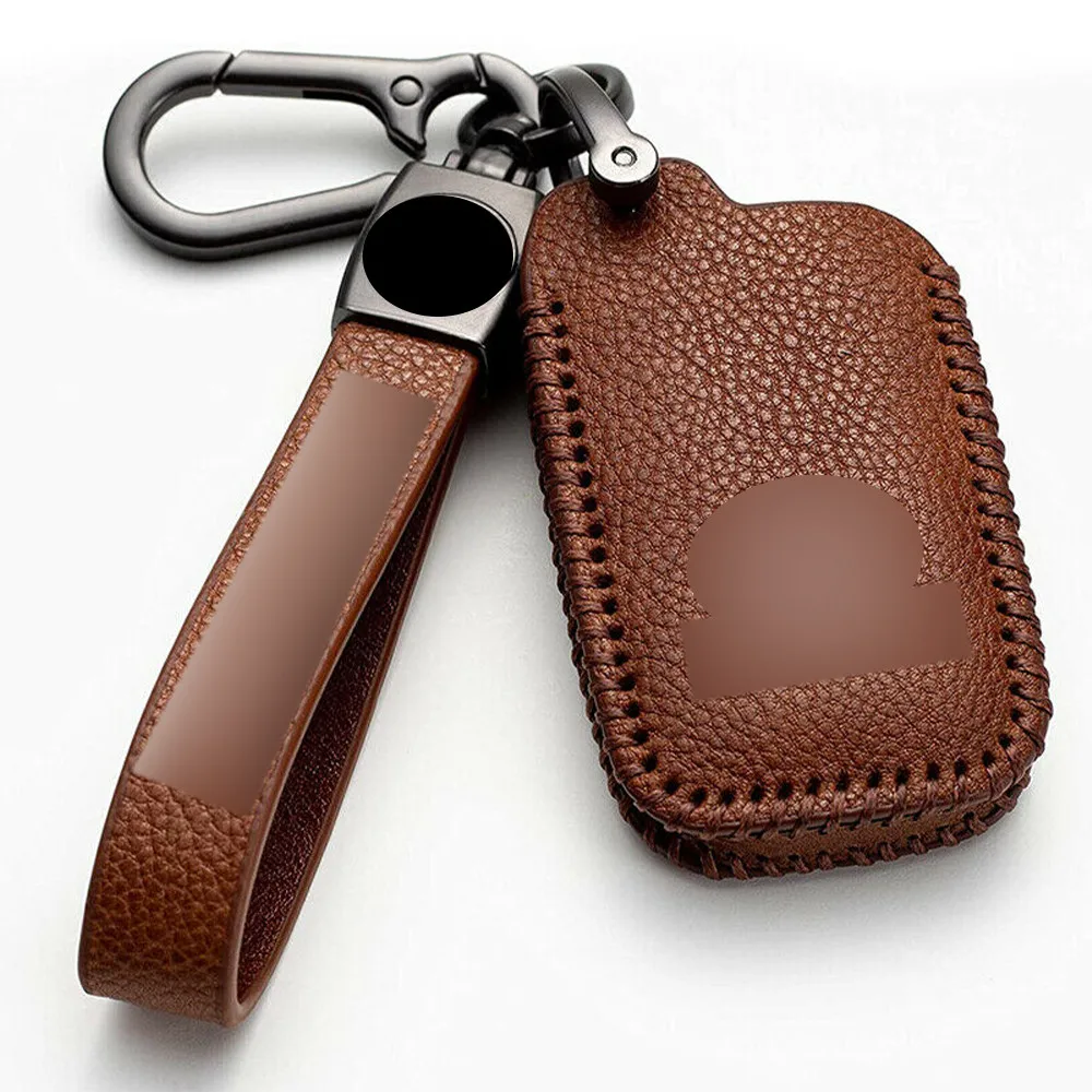 Кожаный Автомобильный смарт-брелок для ключей с 3 кнопками чехол держатель