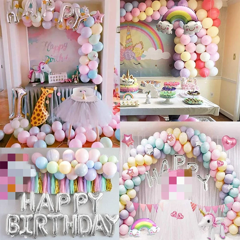 

68pcs/set 3D Unicorn Balloon Garland Birthday Party Decorations Kids Girl Cake Topper Pastel Balloon Unicorn Birthday Theme