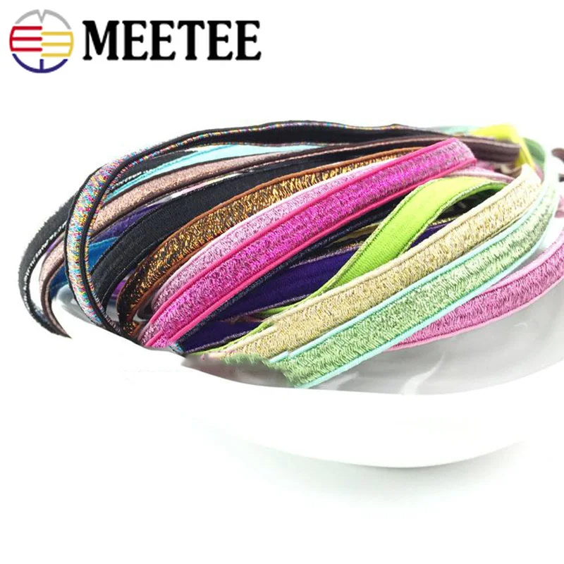 Эластичная лента Meetee цветная яркая шелковая 10 м 6 мм ручная работа аксессуары для