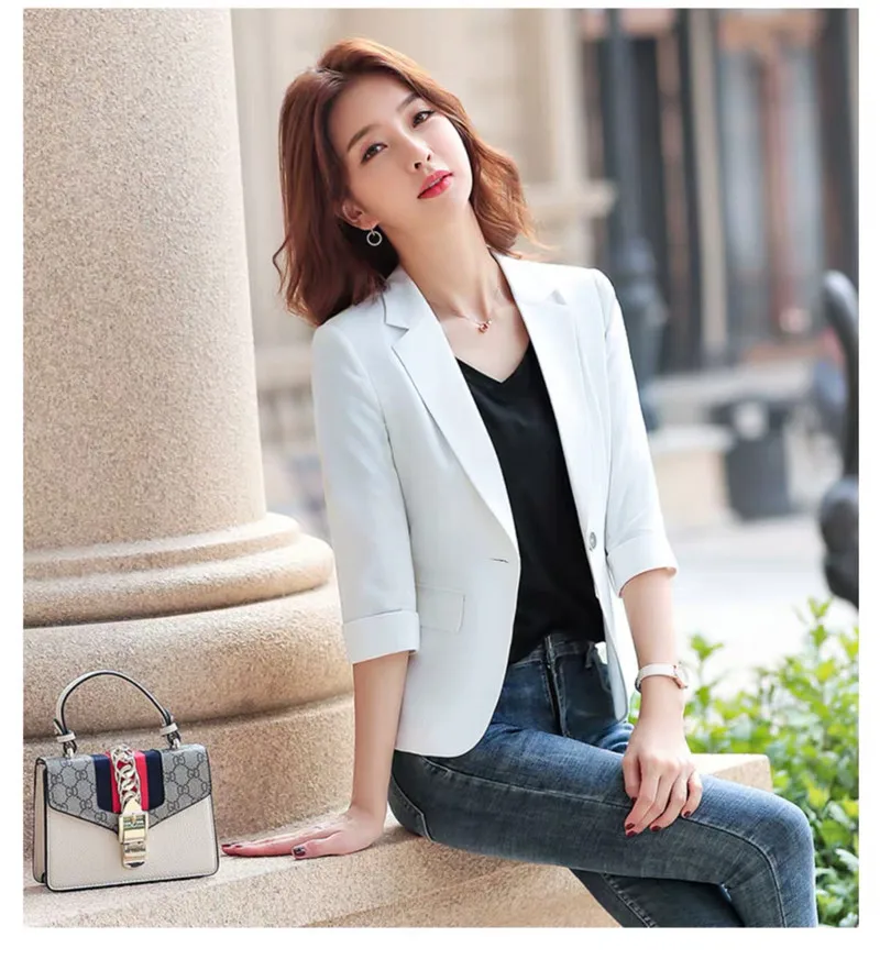 

2020 spring and summer new fashion slim Korean casual short suit jacket women