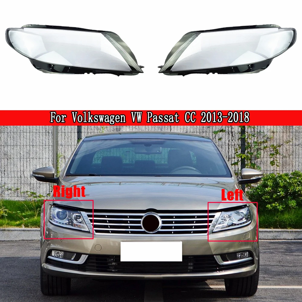 Headlights Cover Headlights Shell Transparent Cover Lampshdade Headlamp Shell Lens For Volkswagen VW Passat CC 2013 2014- 2018