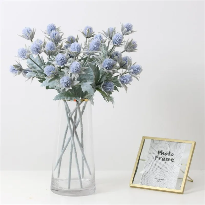 Искусственный одинарный стебель Eryngium (6 головок/штука) длина 37 4 дюйма имитация
