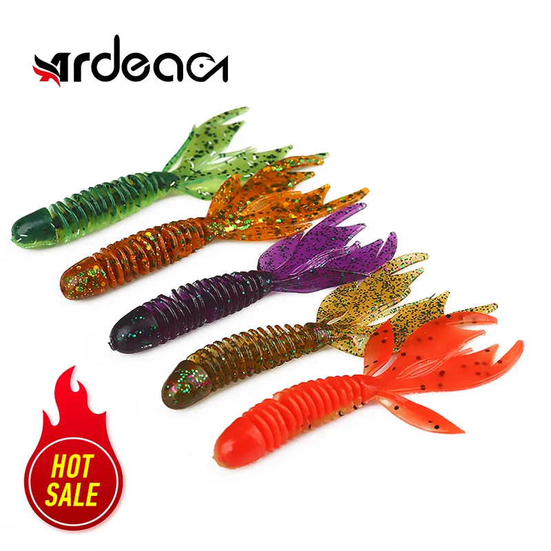 Ardea Soft Lures 76mm 2g Worm Silicone Bait Wobblers Swimbait Artificial Double CoBaitfishing Bass Fishing Tackle jigging