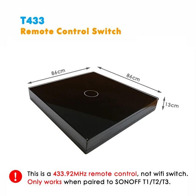 T433 switch black Sonoff WiFi Smart Touch Выключатель света T1 ЕС 1 2 Gang Ewelink App/RF 433/голос Управление выключатель света Поддержка Alexa Google дома - Цвет: T433 switch black