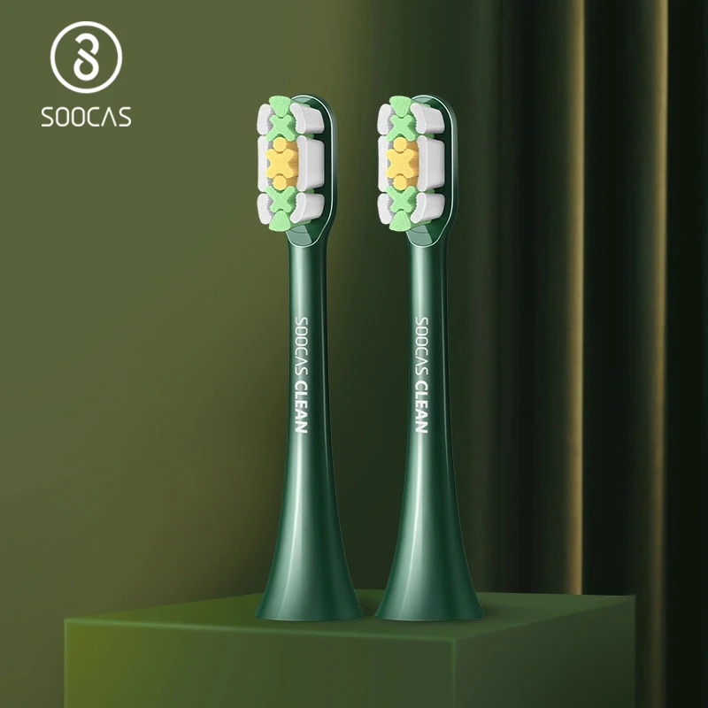 SOOCAS X3U-Van Gogh Electric Toothbrush Heads Replacement Toothbrush Heads Vacuum Original Authentic Replacement Heads Green
