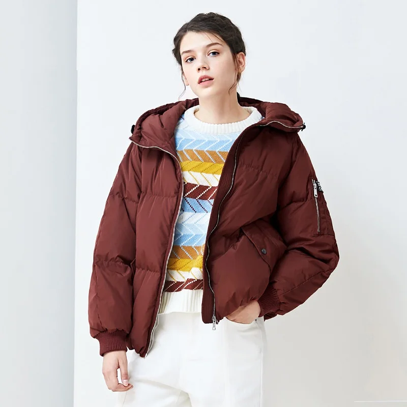 

Down Jacket Women's Mid-length 2019 Winter New Style Korean-style Loose Thick Warm down Coat Jacket