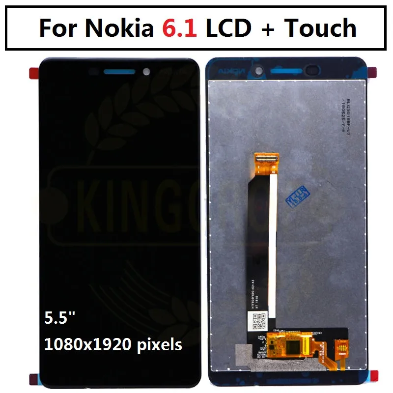 Для Nokia 6 TA-1021 1 TA-1043 TA-1045 TA-1050 TA-1054 TA-1068 ЖК-дисплей сенсорный экран стеклянная панель