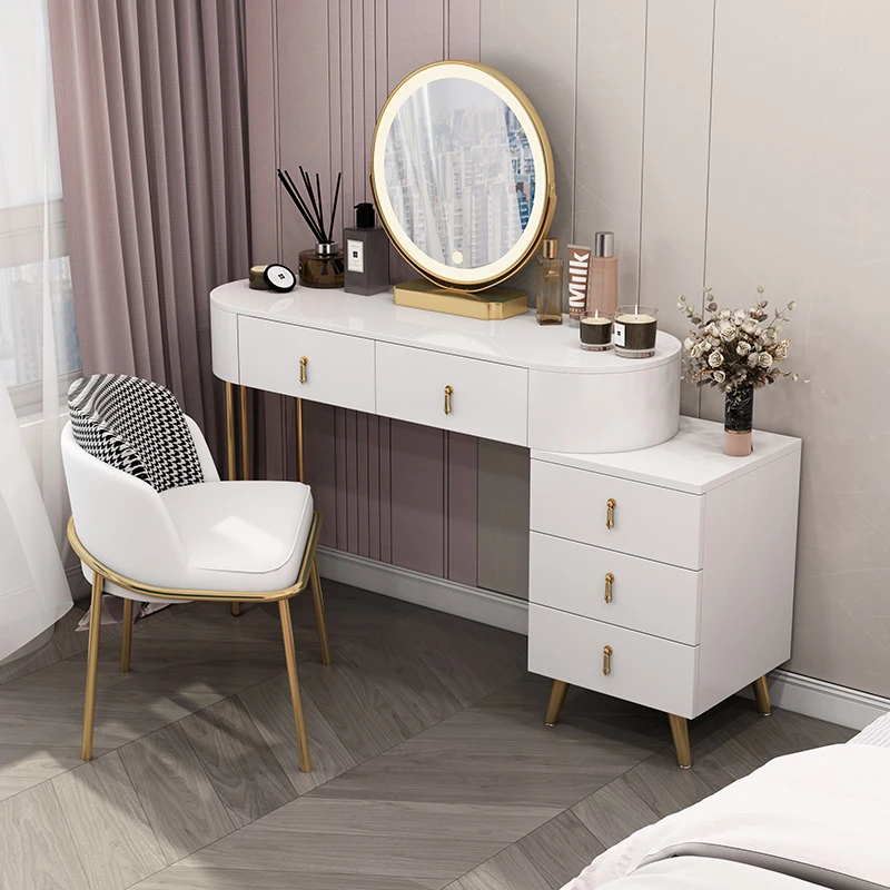 

Nordic Dressing Table Modern Simple Small Family Girl Bedroom Light Luxury Net Red Ins Style Dressing Table Storage Cabinet