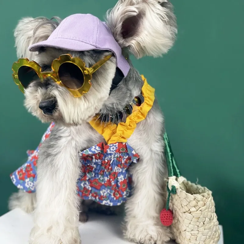 

Новинка весенне-летняя одежда для домашних животных тонкие модели Милая юбка с цветочным принтом для домашних животных маленький средний размер Тедди Чихуахуа Одежда для маленьких собак