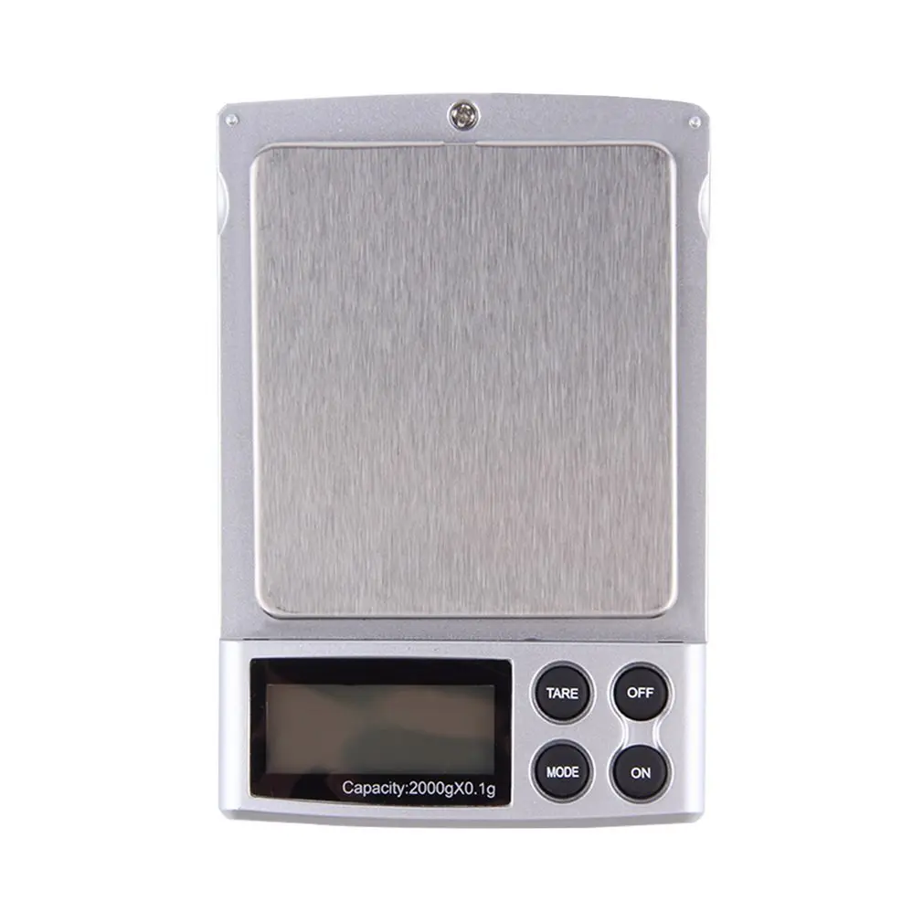 

2KG Digital Pockets Scale Lack+Silver Auto Power Off Jewelry Weight Balance Scale Precision LCD With Optional Backlight