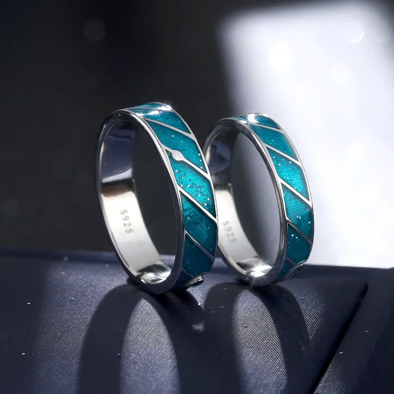 2021 Горячая продажа Прямая поставка метеоритный дождь пары Регулируемые кольца 925