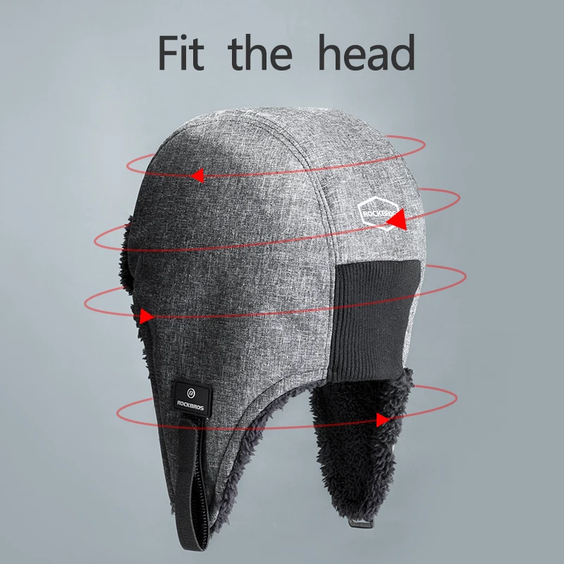 Ветрозащитная флисовая шапка ROCKBROS сохраняющая тепло для катания на лыжах и