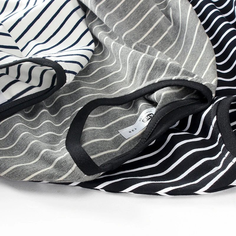 Новая осенняя одежда для мальчиков в полоску с длинными рукавами хлопковые