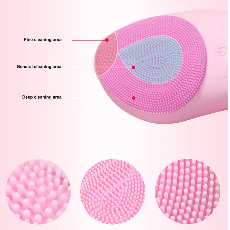 

Ultrasonic Skin Scrubber USB Silicone Face Cleaning Brush Electric Wash Brushs Deep Cleaning Machine MH88