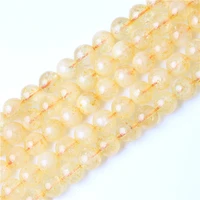natural diy stone beads jewelry 8mm yellow crystal loose beads for making bracelet necklace women present amulet accessories