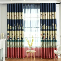 tongdi children printing castle knight blackout curtains high grade decoration for home parlor sitting room bedroom living room