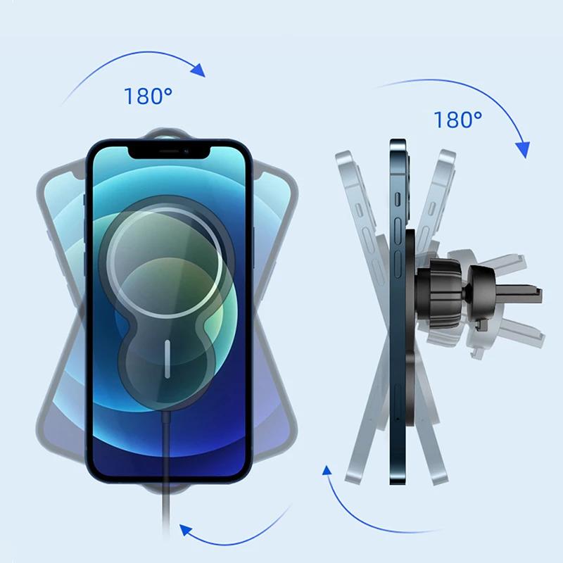 

15W Smart Wireless Car Charger Speed Auto Attract By Magnet 360 Fast Charging