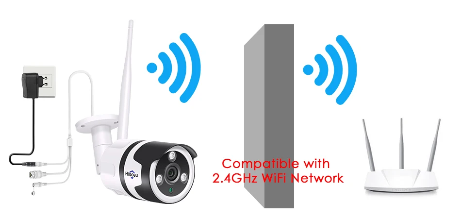 Hiseeu wifi уличная IP камера 1080P 720P Водонепроницаемая 2.0MP беспроводная камера безопасности металлическая двухсторонняя аудио TF карта Запись P2P пуля
