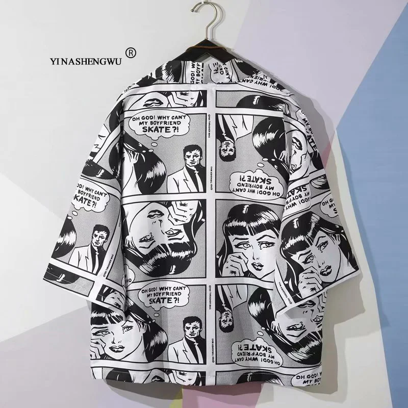 as picture Yukata Женские кимоно кардиган для мужчин традиционное японское кимоно унисекс Harajuku пляжная свободная тонкая рубашка Азиатский японский костюм для косплея - Цвет: as picture