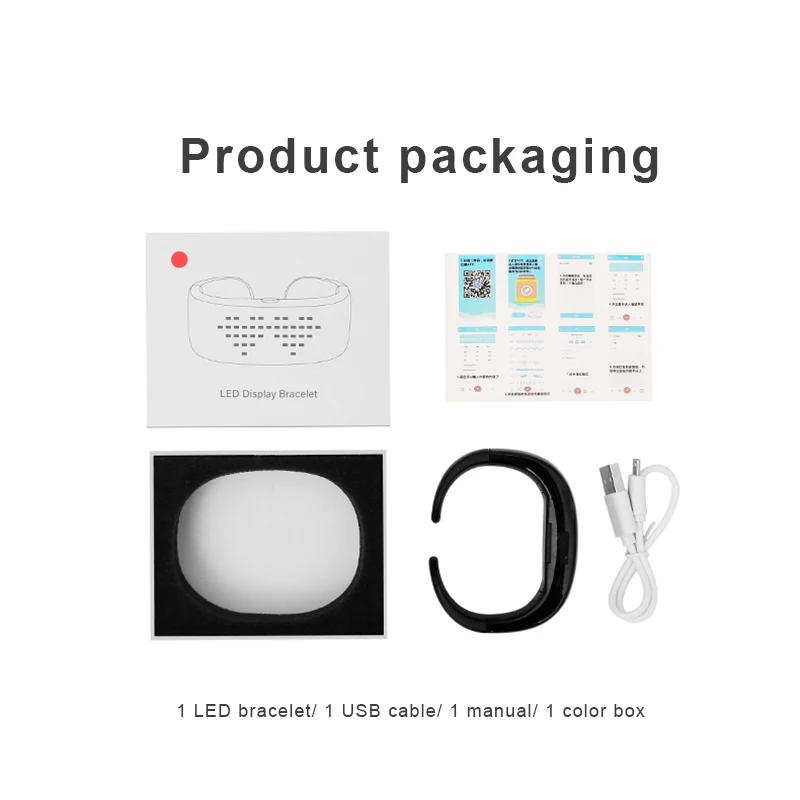 

1PC Bracelet LED Display Bracelet Luminous Bracelet Bluetooth Display APP Editing Anti-Lost Function High-Quality TPU Bracelet
