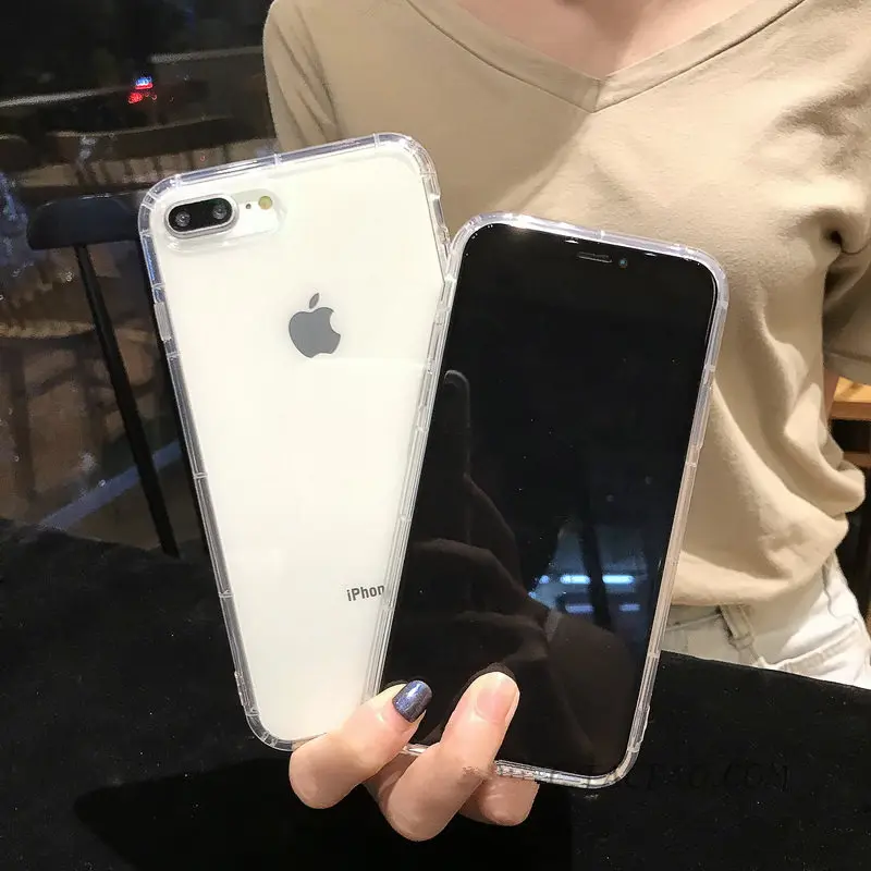 Противоударный бампер прозрачный силиконовый чехол для телефона iPhone 13 X XR XS Max 8 7 6S
